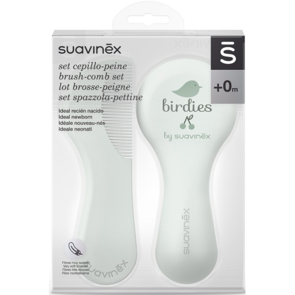Фото - Набір гребінців для дитячого волосся Suavinex Birdies світло-зелений 2 шт. (403063)